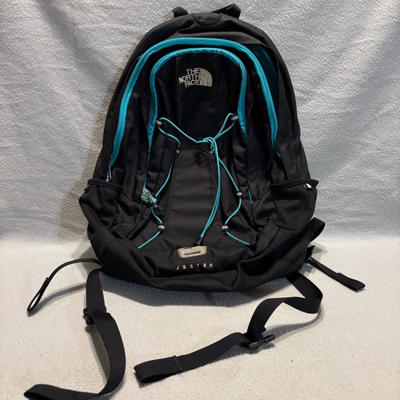 The North Face Other - The North Face Black Jester Backpack with Teal Trim